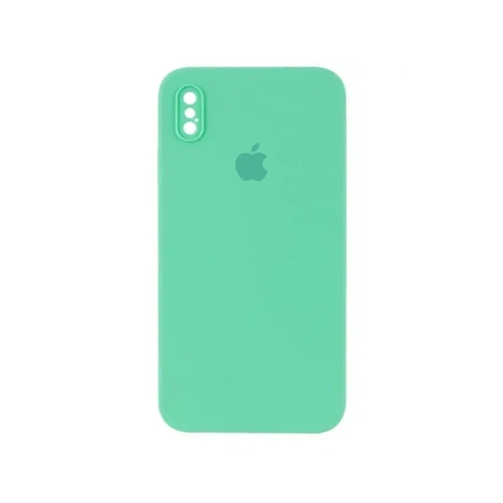 Чехол Silicone Case с закрытым низом и защитой камеры для Iphone XS Max (Квадратные грани)